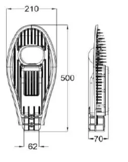 COB LED Street Light Dimension IWS12