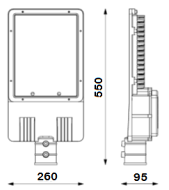 SMD LED Street Light Dimensions IWS72