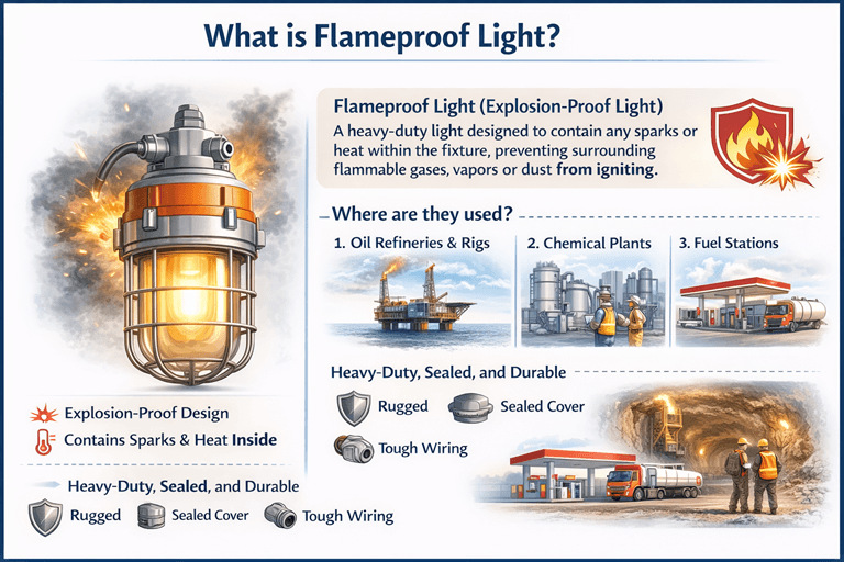 Explain Flameproof Lighting