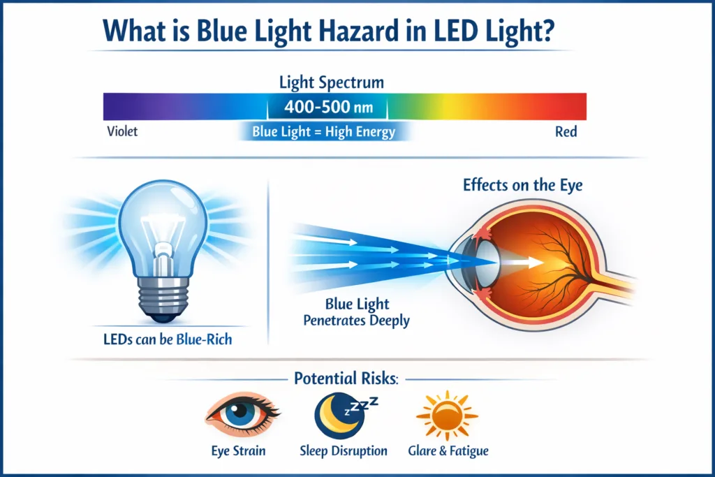 What is blue light hazardous In LED Light?