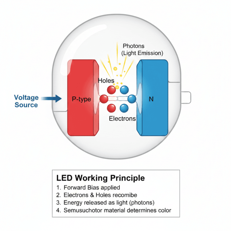 what is working principal of LED