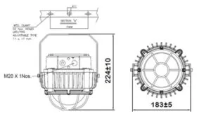 FLP Hand Lamp Dimensions